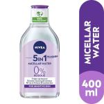 NIVEA ماء ميسيلار للوجه، مزيل مكياج للوجه والعينين والشفتين، بدون بقايا، لجميع أنواع البشرة، 400 مل
