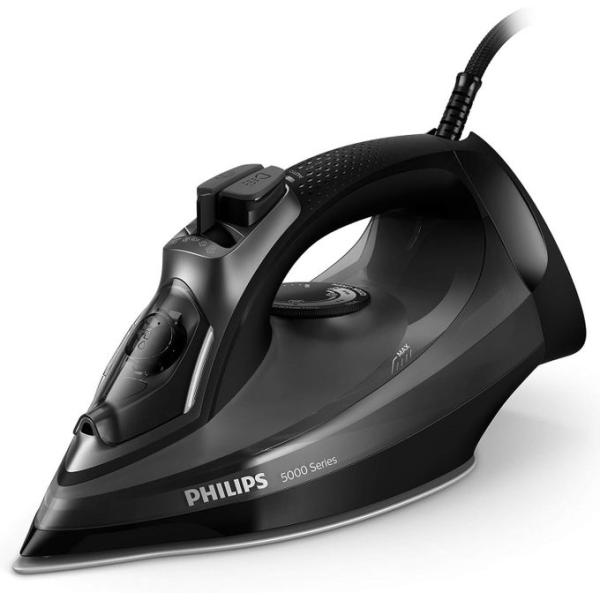 Philips مكواة بخار سلسلة 5000، قوة 2600 واط، بخار مستمر 45 جرام/دقيقة، دفعة بخار 200 جرام، ستيم جلايد بلس، dst5040، أسود