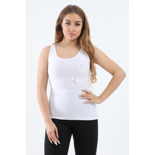 Carina توب نسائي سادة قطن لون أبيض