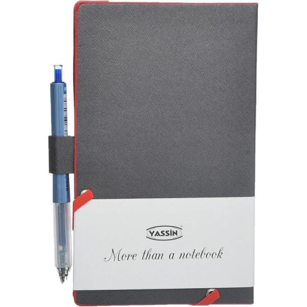 Yassin Titanium Notepad with Pen, 12x19cm Plastic Cover for Portable Notes