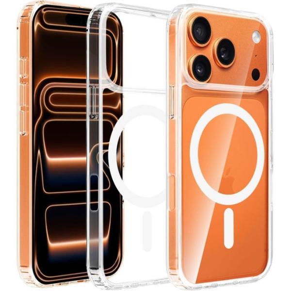 جراب كريستال iPhone 17 Pro Max بحجم 6.9 بوصة لعام 2025، متوافق مع MagSafe، غطاء خلفي مضاد للخدوش، غطاء خلفي شفاف مقاوم للخدوش