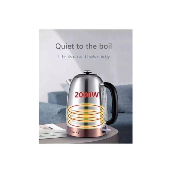 Sokany Sokany غلاية مياه سوكاني كاتيل مياه ، 1.7 لتر ، 2200 واط ، مع تيرموميتر للحرارة SK-1031