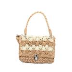 Glitter شنطة يد حريمي بذراع كروس من جليتر - بني فاتح