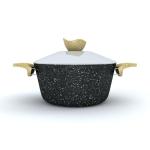 Lazord طقم اوانى طهى جرانيت برو - 9 قطع - اسود