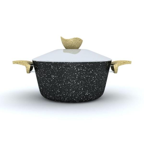 Lazord طقم اوانى طهى جرانيت برو - 9 قطع - اسود