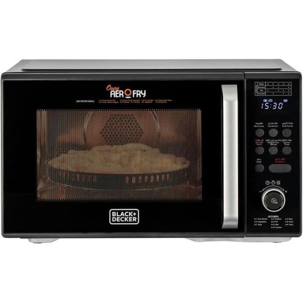 Qayym فرن ميكروويف ديجيتال 4 في 1 مع مقلاة هوائية، شواية وحرارة، 29 لتر، أسود - MZAF2910-B5