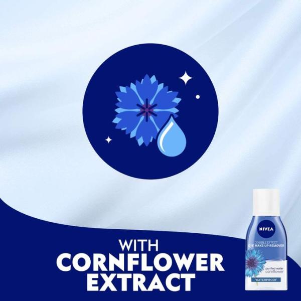 NIVEA مزيل مكياج العيون المقاوم للماء، حماية مزدوجة للرموش، 125 مل