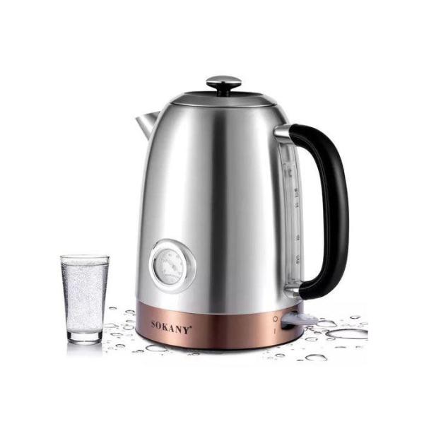 Sokany Sokany غلاية مياه سوكاني كاتيل مياه ، 1.7 لتر ، 2200 واط ، مع تيرموميتر للحرارة SK-1031