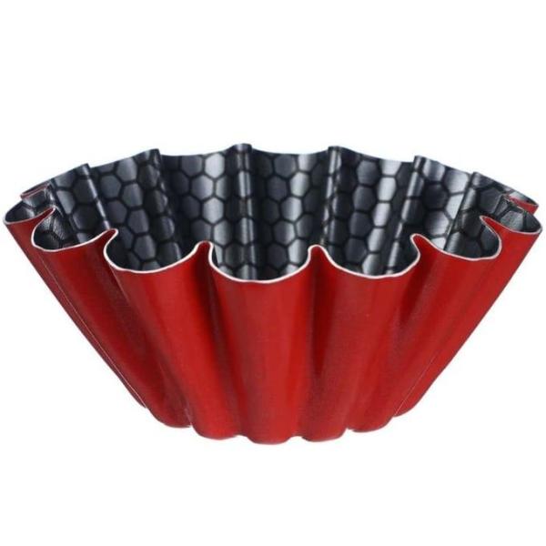 Trueval طقم حلل تيفلون ، بغطاء ستانلس ستيل، 15 قطعه - احمر