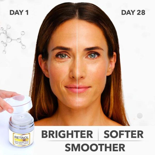 Collagen Retinol Cream for Face - Facial Moisturizer with Collagen and Hyaluronic Acid - Hydrating Wrinkle Cream for Women and Men - Anti - Made in USA