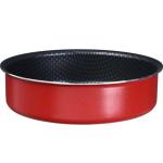 Trueval طقم حلل تيفلون ، بغطاء ستانلس ستيل، 15 قطعه - احمر