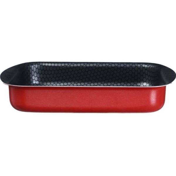 Trueval طقم حلل تيفلون ، بغطاء ستانلس ستيل، 15 قطعه - احمر